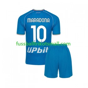 Fußballtrikots Napoli Maradona 10 Kinder 2023-2024 Kurzarm Heimtrikotsatz kaufen